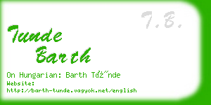 tunde barth business card